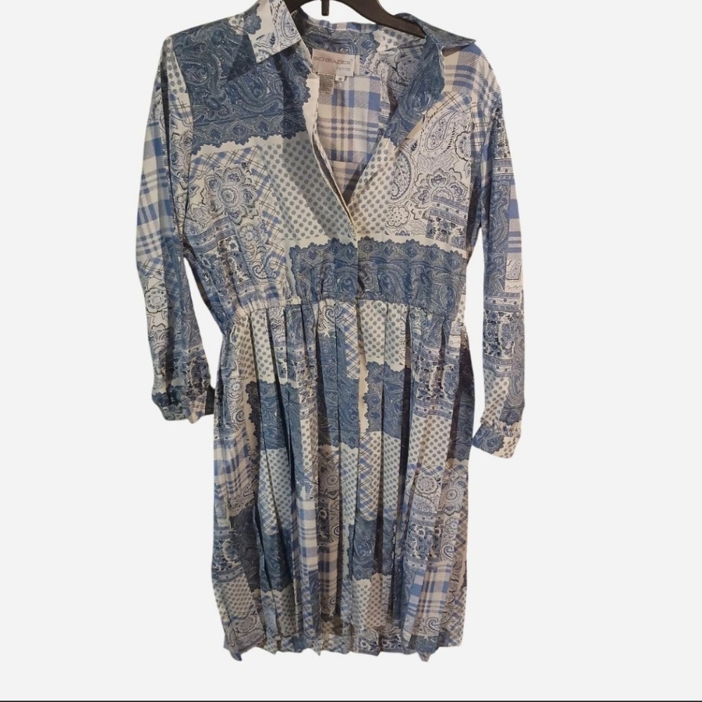 Scraders Petite Midi Style Patchwork Dress Size 10